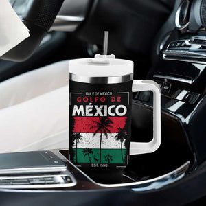 Golfo De Mexico EST 1550 Tumbler With Handle Vintage Mexican Flag Palm Tree TS11 Print Your Wear