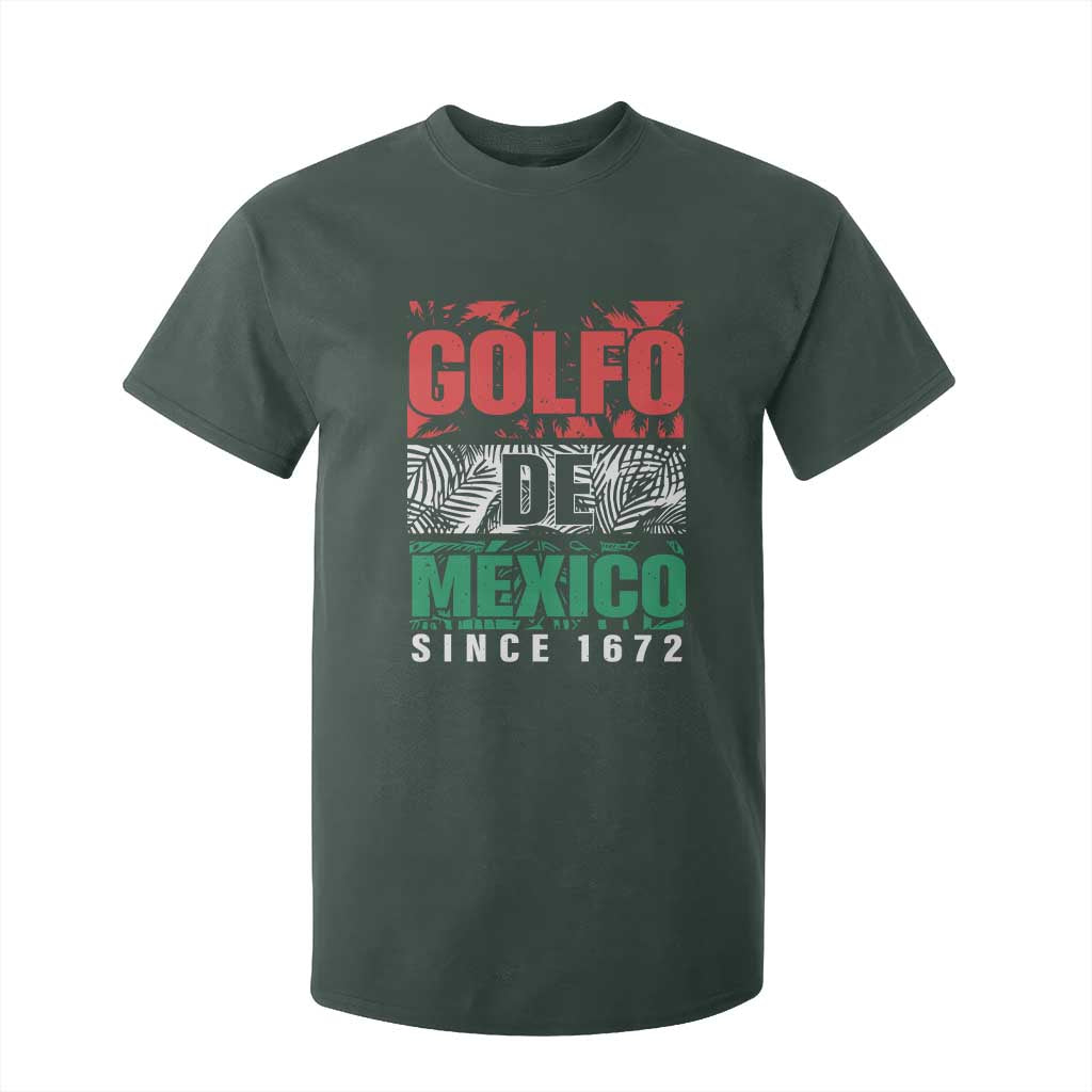 Gulf Of Mexico El Golfo De México T Shirt For Kid Beach Palm Tree TS11 Dark Forest Green Print Your Wear