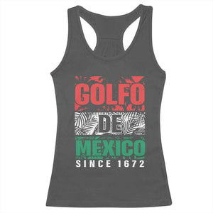 Gulf Of Mexico El Golfo De México Racerback Tank Top Beach Palm Tree TS11 Dark Heather Print Your Wear