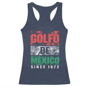Gulf Of Mexico El Golfo De México Racerback Tank Top Beach Palm Tree TS11 Navy Print Your Wear