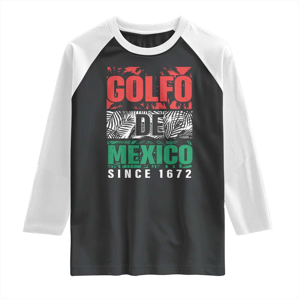 Gulf Of Mexico El Golfo De México Raglan Shirt Beach Palm Tree TS11 Black White Print Your Wear