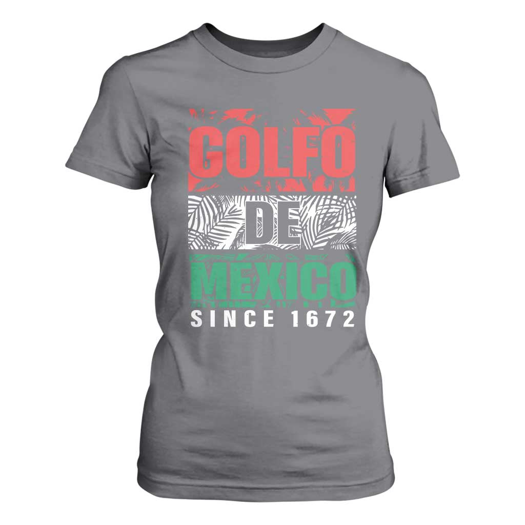 Gulf Of Mexico El Golfo De México T Shirt For Women Beach Palm Tree TS11 Charcoal Print Your Wear