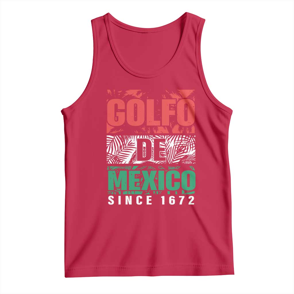 Gulf Of Mexico El Golfo De México Tank Top Beach Palm Tree TS11 Red Print Your Wear