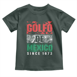 Gulf Of Mexico El Golfo De México Toddler T Shirt Beach Palm Tree TS11 Dark Forest Green Print Your Wear