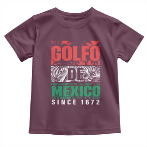 Gulf Of Mexico El Golfo De México Toddler T Shirt Beach Palm Tree TS11 Maroon Print Your Wear