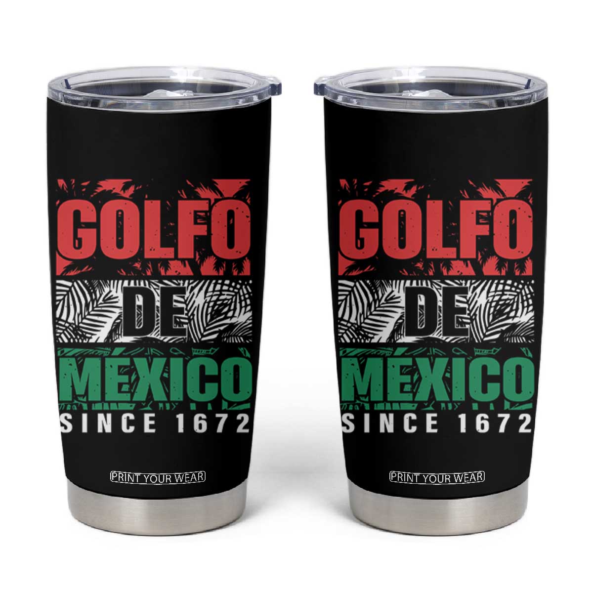 Gulf Of Mexico El Golfo De México Tumbler Cup Beach Palm Tree TS11 Black Print Your Wear