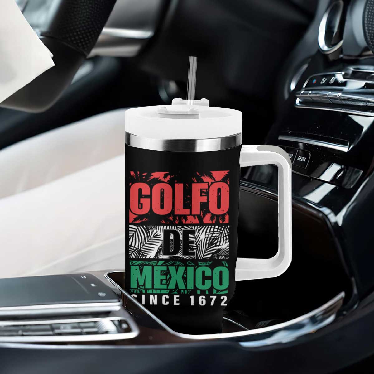 Gulf Of Mexico El Golfo De México Tumbler With Handle Beach Palm Tree TS11 Print Your Wear