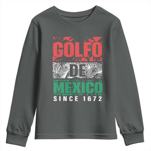 Gulf Of Mexico El Golfo De México Youth Sweatshirt Beach Palm Tree TS11 Dark Heather Print Your Wear