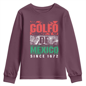 Gulf Of Mexico El Golfo De México Youth Sweatshirt Beach Palm Tree TS11 Maroon Print Your Wear