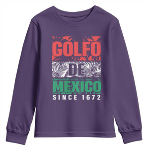 Gulf Of Mexico El Golfo De México Youth Sweatshirt Beach Palm Tree TS11 Purple Print Your Wear