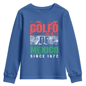 Gulf Of Mexico El Golfo De México Youth Sweatshirt Beach Palm Tree TS11 Royal Blue Print Your Wear