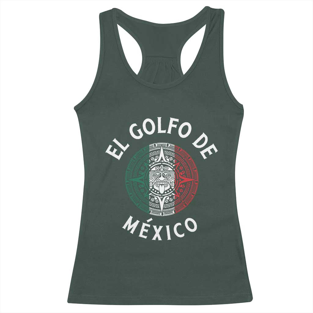 Gulf Of Mexico El Golfo De México Aztec Sun Racerback Tank Top TS11 Dark Forest Green Print Your Wear