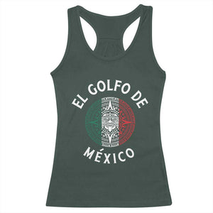 Gulf Of Mexico El Golfo De México Aztec Sun Racerback Tank Top TS11 Dark Forest Green Print Your Wear
