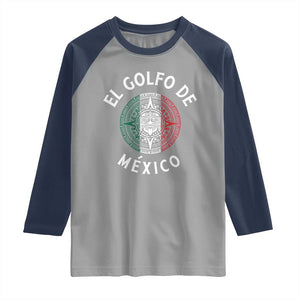 Gulf Of Mexico El Golfo De México Aztec Sun Raglan Shirt TS11 Sport Gray Navy Print Your Wear