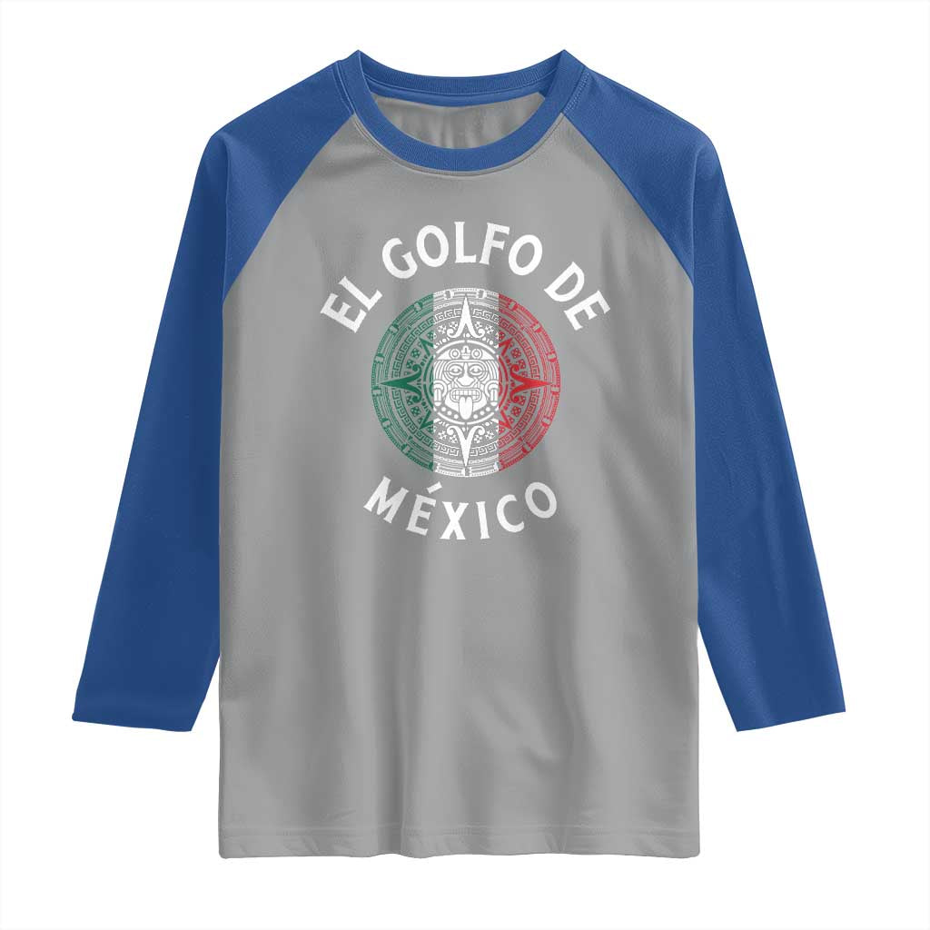 Gulf Of Mexico El Golfo De México Aztec Sun Raglan Shirt TS11 Sport Gray Royal Print Your Wear