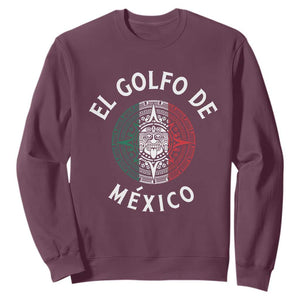 Gulf Of Mexico El Golfo De México Aztec Sun Sweatshirt TS11 Maroon Print Your Wear