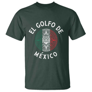 Gulf Of Mexico El Golfo De México Aztec Sun T Shirt TS11 Dark Forest Green Print Your Wear