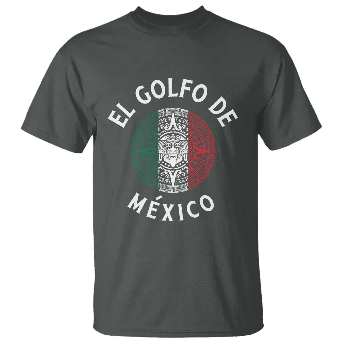 Gulf Of Mexico El Golfo De México Aztec Sun T Shirt TS11 Dark Heather Print Your Wear