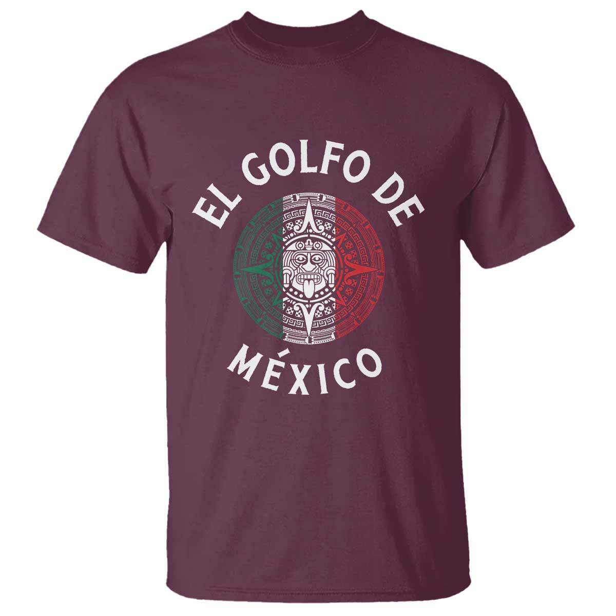 Gulf Of Mexico El Golfo De México Aztec Sun T Shirt TS11 Maroon Print Your Wear