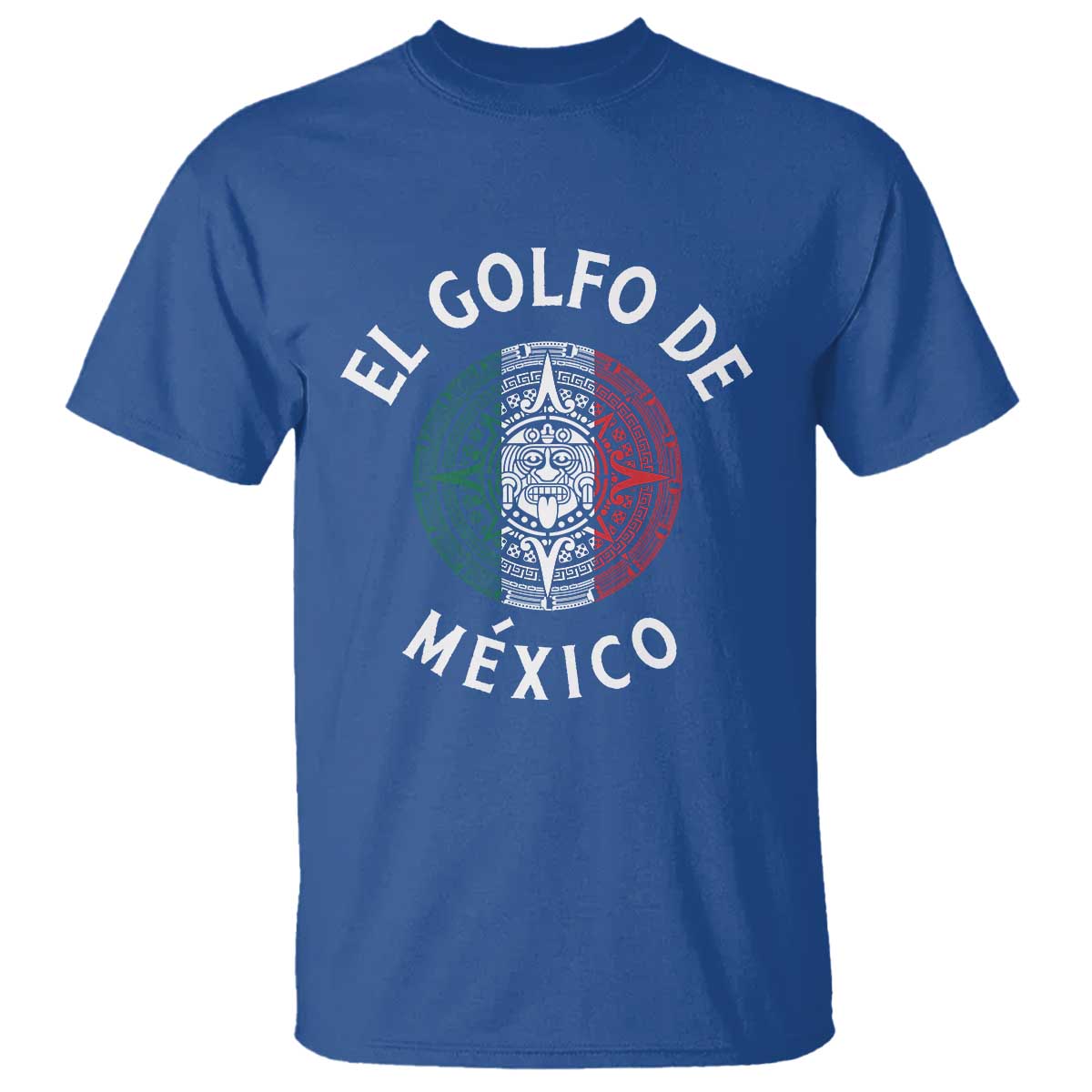 Gulf Of Mexico El Golfo De México Aztec Sun T Shirt TS11 Royal Blue Print Your Wear