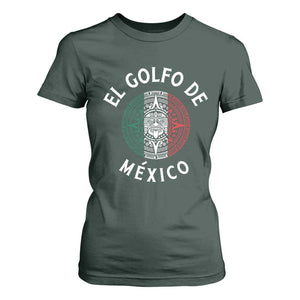 Gulf Of Mexico El Golfo De México Aztec Sun T Shirt For Women TS11 Dark Forest Green Print Your Wear