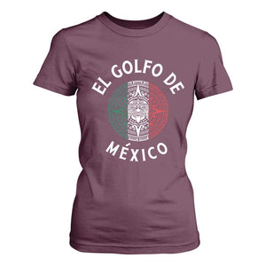 Gulf Of Mexico El Golfo De México Aztec Sun T Shirt For Women TS11 Maroon Print Your Wear
