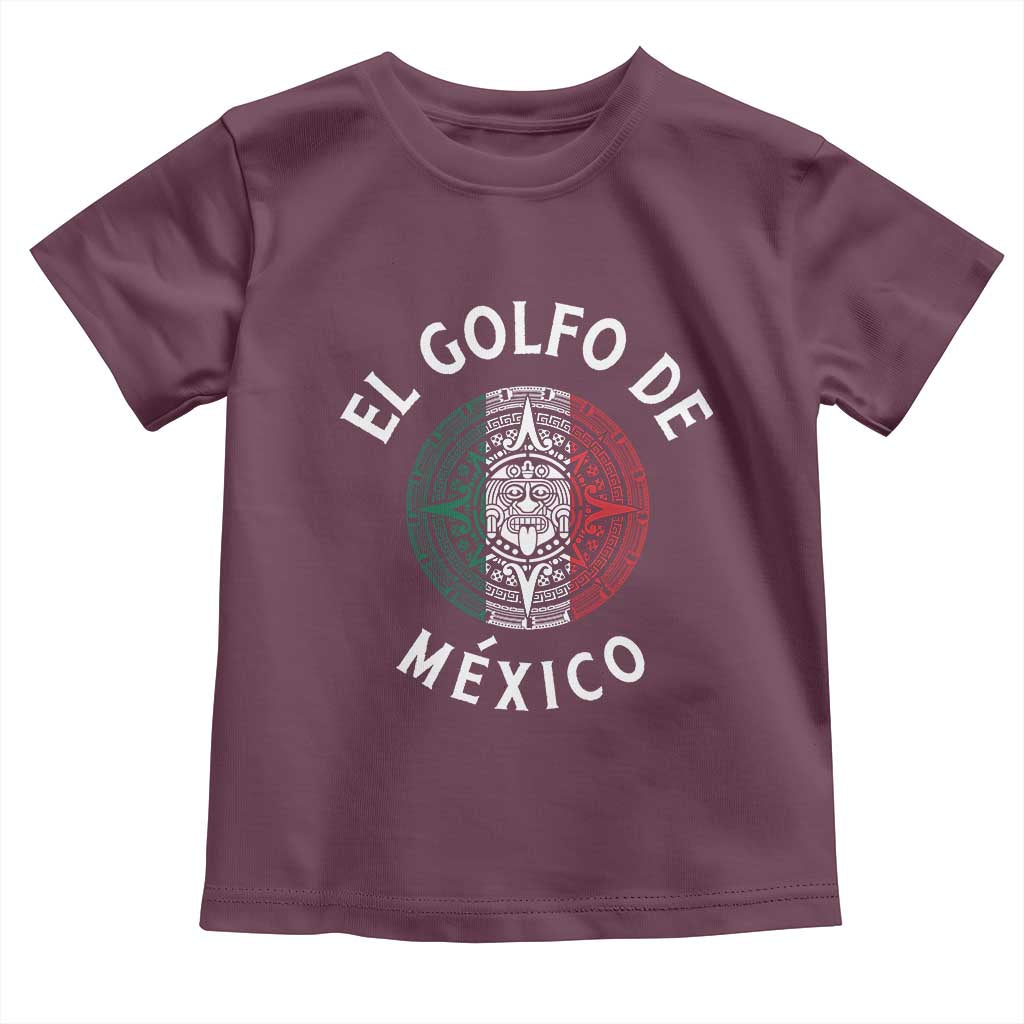 Gulf Of Mexico El Golfo De México Aztec Sun Toddler T Shirt TS11 Maroon Print Your Wear