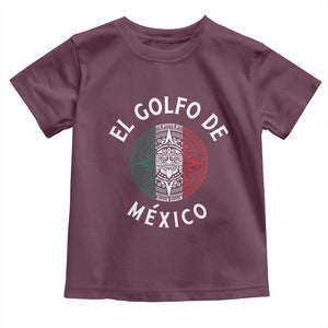 Gulf Of Mexico El Golfo De México Aztec Sun Toddler T Shirt TS11 Maroon Print Your Wear