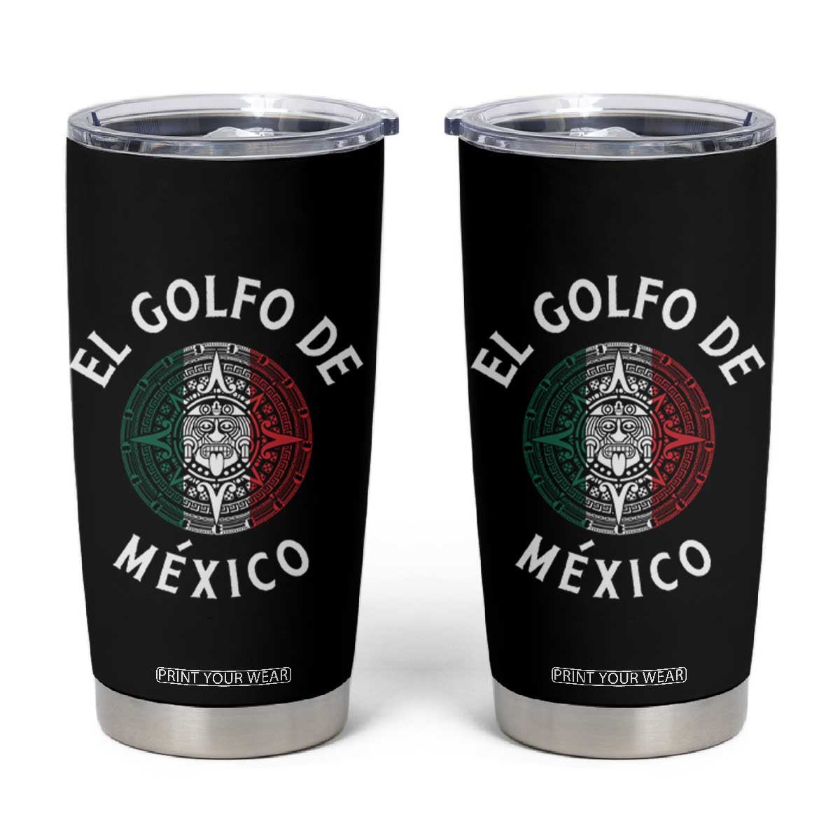 Gulf Of Mexico El Golfo De México Aztec Sun Tumbler Cup TS11 Black Print Your Wear