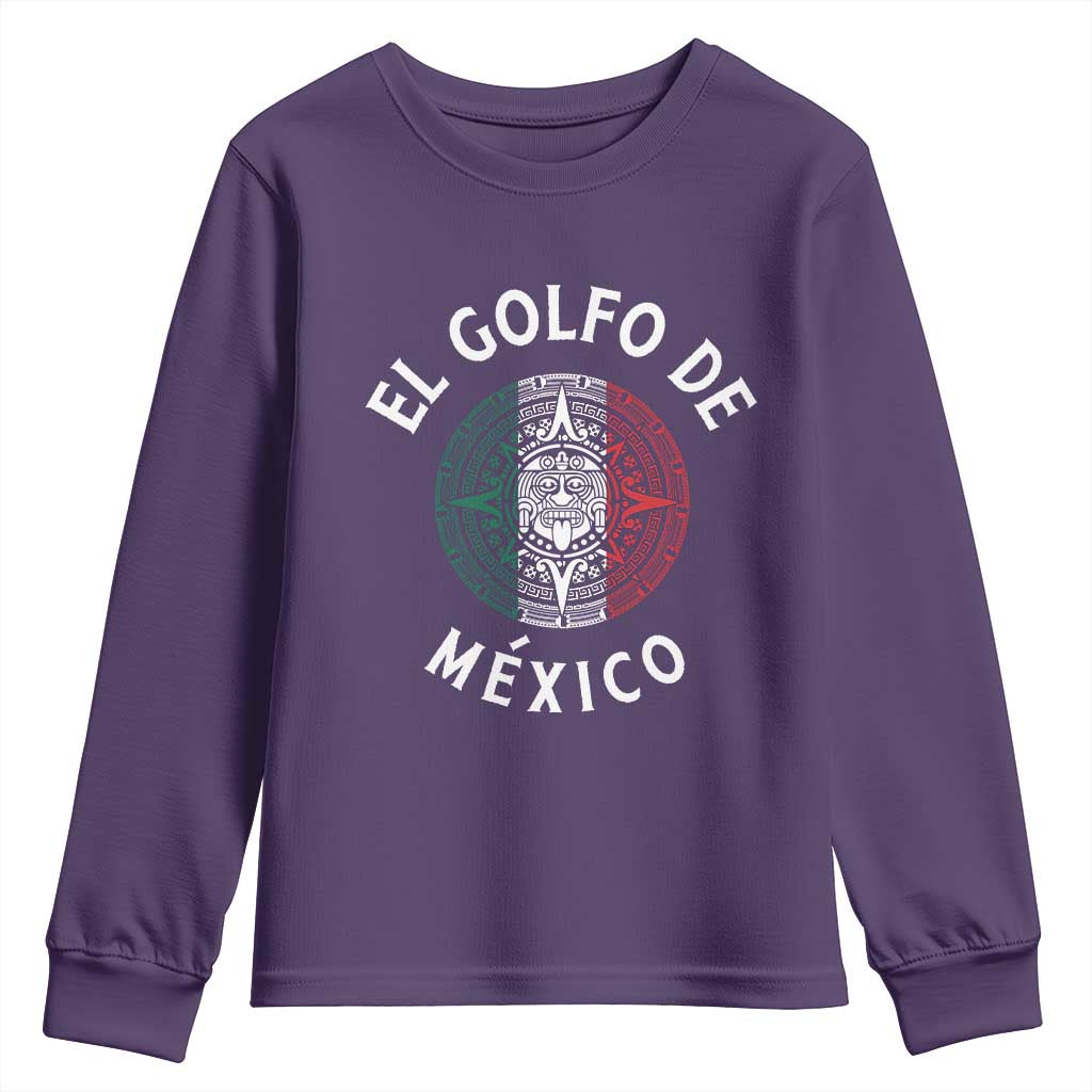 Gulf Of Mexico El Golfo De México Aztec Sun Youth Sweatshirt TS11 Purple Print Your Wear
