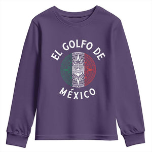 Gulf Of Mexico El Golfo De México Aztec Sun Youth Sweatshirt TS11 Purple Print Your Wear