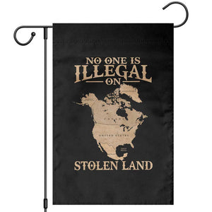 No One Is Illegal On Stolen Land Garden Flag North America Vintage Map TS11 Black Print Your Wear