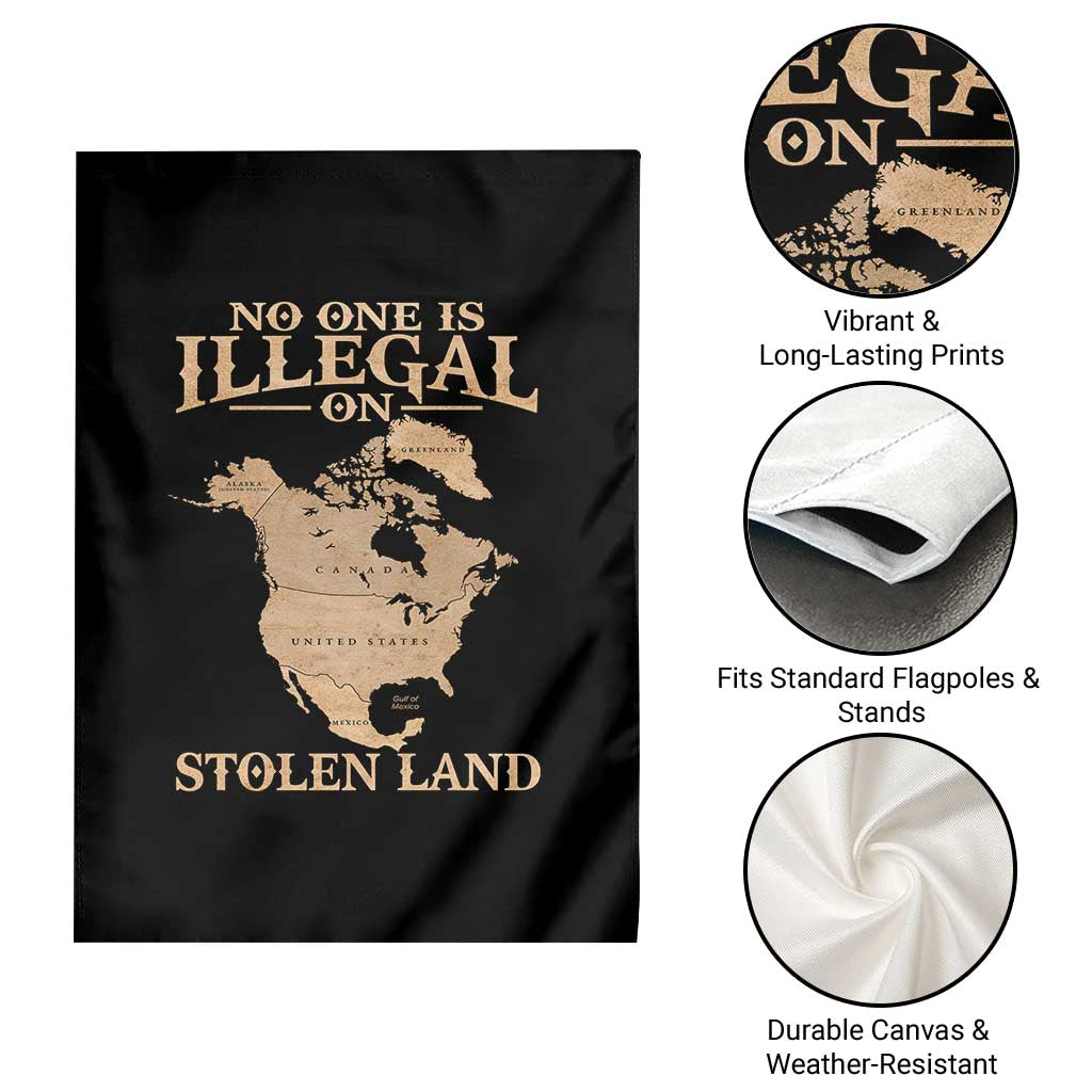 No One Is Illegal On Stolen Land Garden Flag North America Vintage Map TS11 Print Your Wear