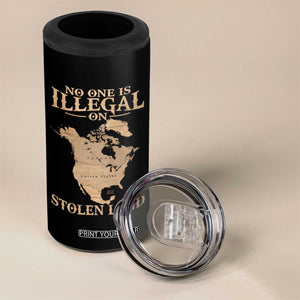 No One Is Illegal On Stolen Land 4 in 1 Can Cooler Tumbler North America Vintage Map TS11 Print Your Wear