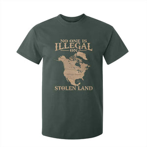 No One Is Illegal On Stolen Land T Shirt For Kid North America Vintage Map TS11 Dark Forest Green Print Your Wear