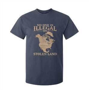 No One Is Illegal On Stolen Land T Shirt For Kid North America Vintage Map TS11 Navy Print Your Wear