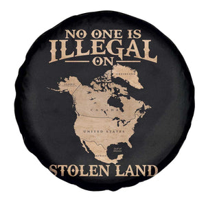 No One Is Illegal On Stolen Land Spare Tire Cover North America Vintage Map TS11 Print Your Wear