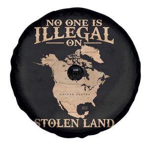 No One Is Illegal On Stolen Land Spare Tire Cover North America Vintage Map TS11 Print Your Wear
