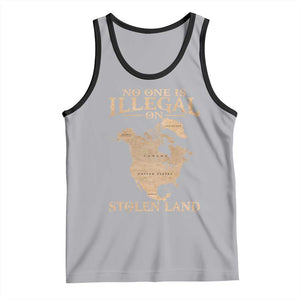 No One Is Illegal On Stolen Land Tank Top North America Vintage Map TS11 Athletic Heather Black Print Your Wear