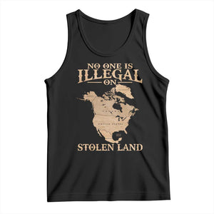No One Is Illegal On Stolen Land Tank Top North America Vintage Map TS11 Black Print Your Wear
