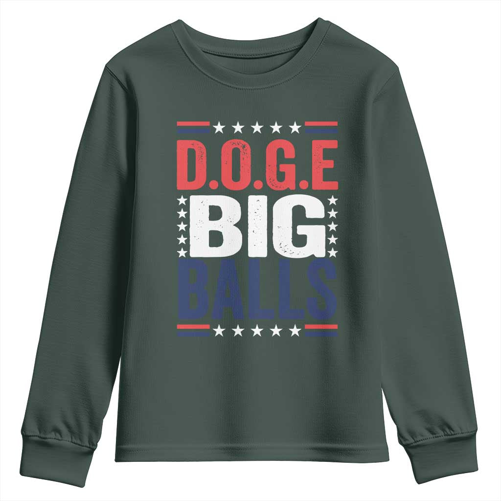 Funny DOGE Big Balls Youth Sweatshirt Harry Bolz Meme TS11 Dark Forest Green Print Your Wear