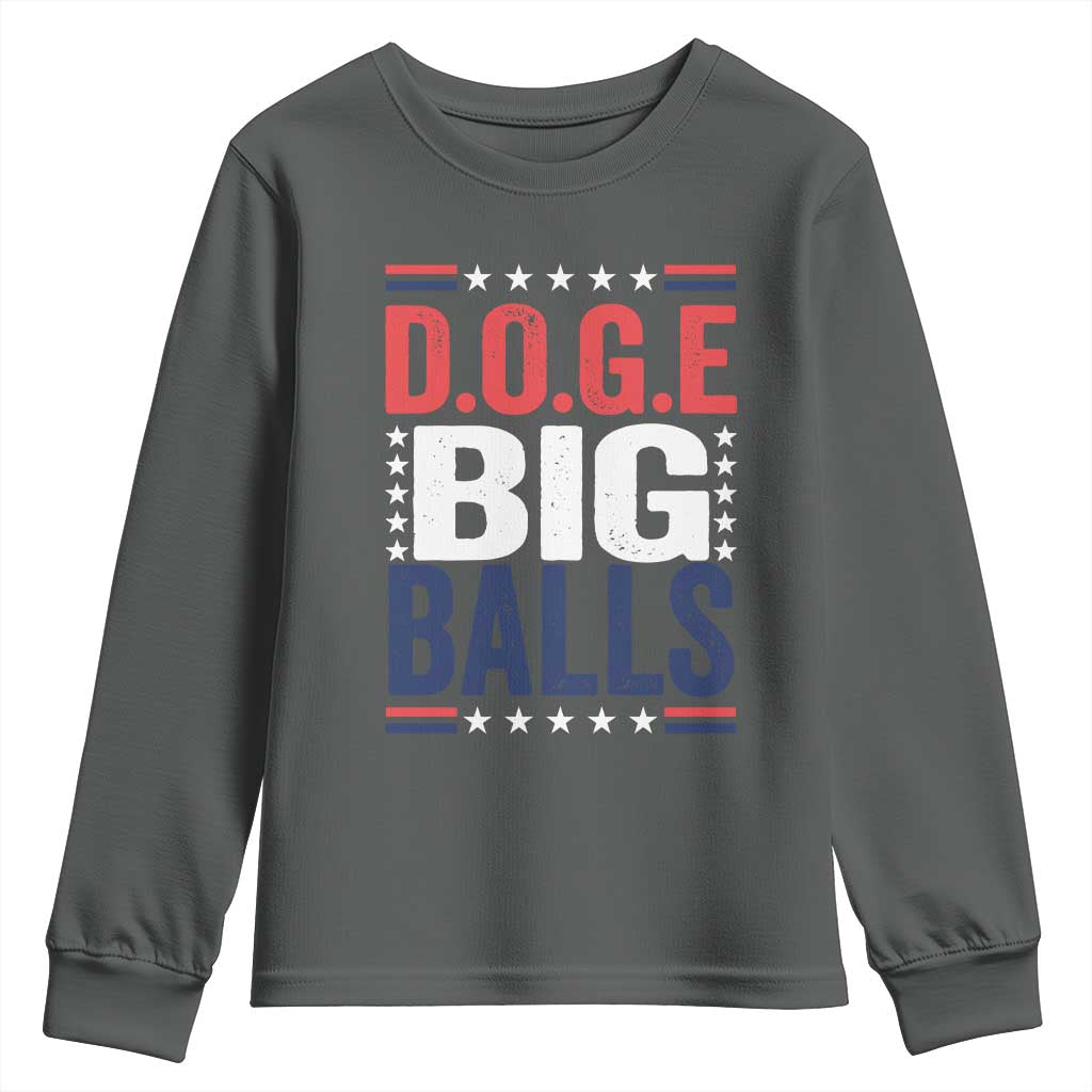 Funny DOGE Big Balls Youth Sweatshirt Harry Bolz Meme TS11 Dark Heather Print Your Wear