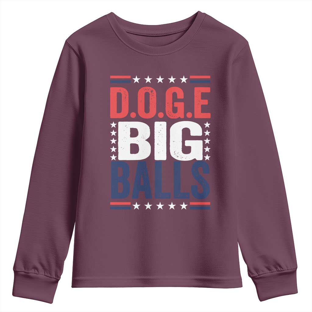 Funny DOGE Big Balls Youth Sweatshirt Harry Bolz Meme TS11 Maroon Print Your Wear