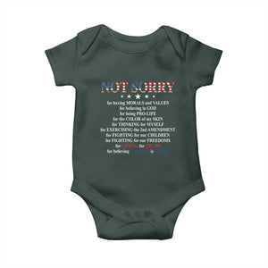 Funny Trump Supporter Baby Onesie Not Sorry For Voting For Trump Believing America Is Great TS11 Print Your Wear