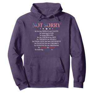 Funny Trump Supporter Hoodie Not Sorry For Voting For Trump Believing America Is Great TS11 Purple Print Your Wear