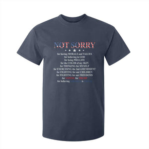Funny Trump Supporter T Shirt For Kid Not Sorry For Voting For Trump Believing America Is Great TS11 Navy Print Your Wear