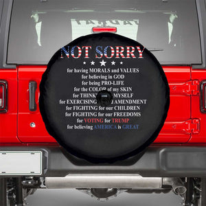 Funny Trump Supporter Spare Tire Cover Not Sorry For Voting For Trump Believing America Is Great TS11 Black Print Your Wear