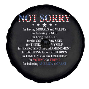 Funny Trump Supporter Spare Tire Cover Not Sorry For Voting For Trump Believing America Is Great TS11 Print Your Wear