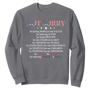 Funny Trump Supporter Sweatshirt Not Sorry For Voting For Trump Believing America Is Great TS11 Charcoal Print Your Wear