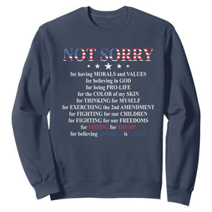 Funny Trump Supporter Sweatshirt Not Sorry For Voting For Trump Believing America Is Great TS11 Navy Print Your Wear
